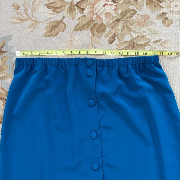 Beautiful, vintage, button-down, teal skirt, handmade one of a kind, extra large - Picture 3 of 4